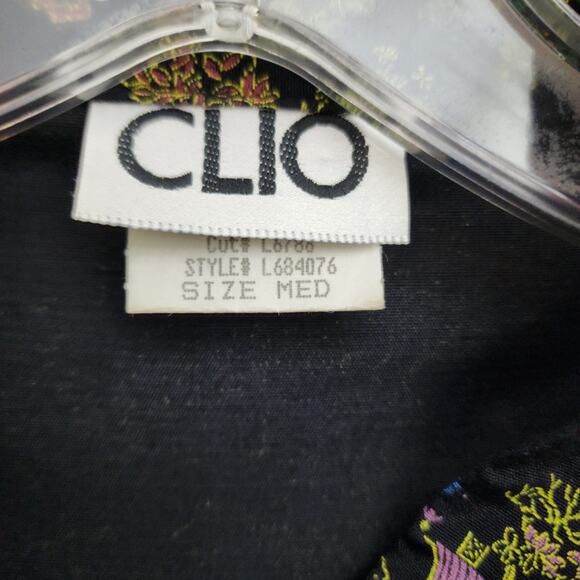 Clio Vintage Asian print 3/4 sleeve button front blouse woman's size medium - Picture 2 of 9